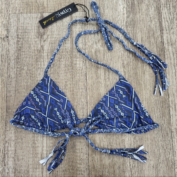 NWT Gypsy 05 Bikini Top Nautilus Pacific in Blue Multi. Size XSmall - Picture 1 of 6